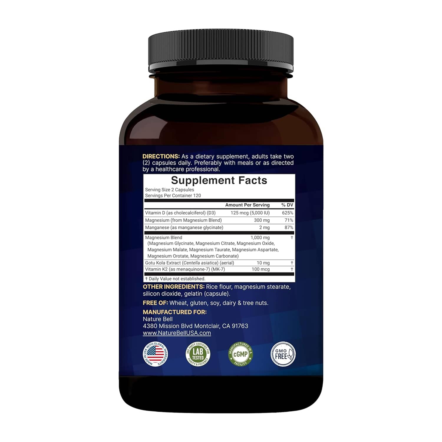 Alternative view of Magnesium Complex Capsules 240 Capsules 1,000 mg per serving