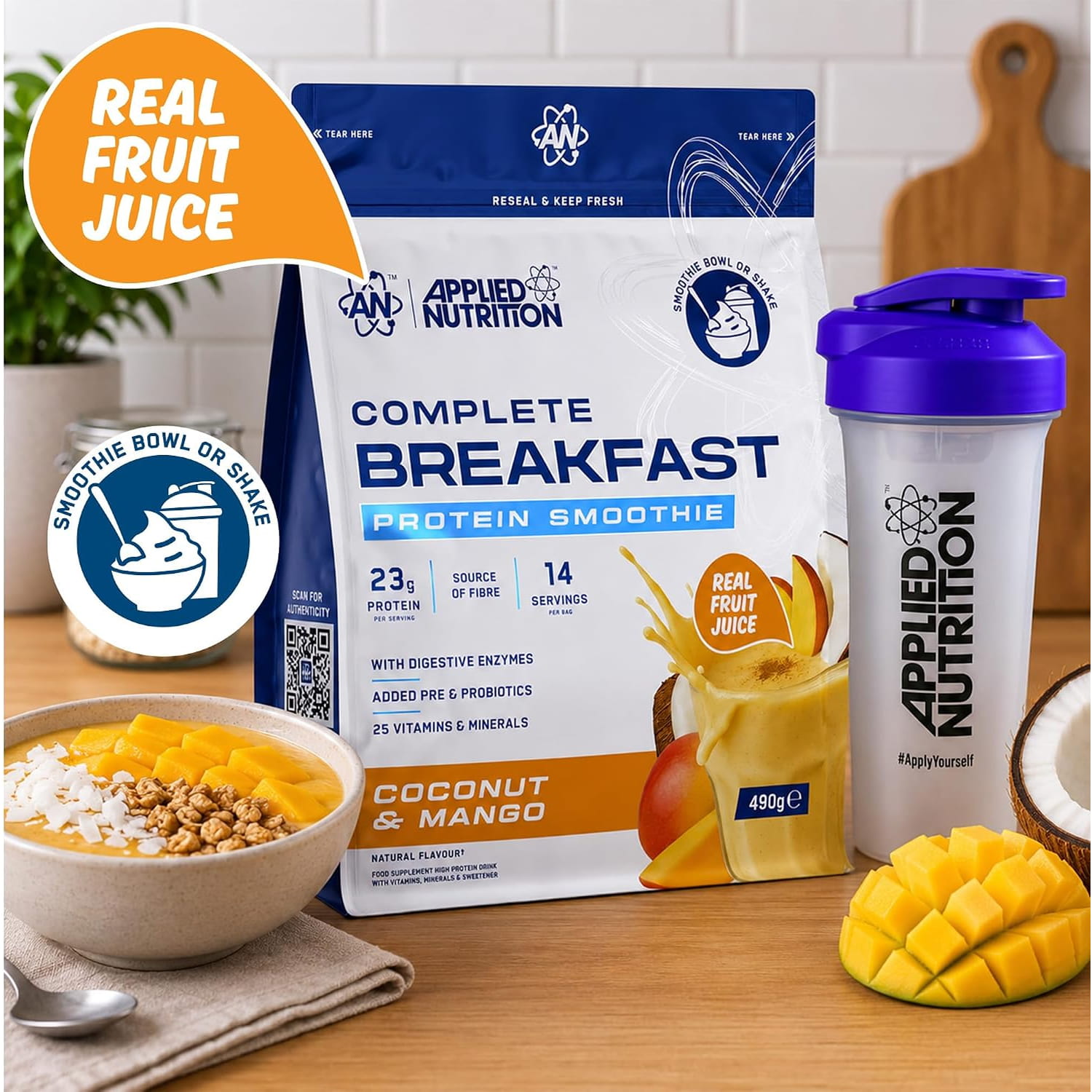 Applied Nutrition Complete Breakfast Smoothie 490g Pouch - Image 4