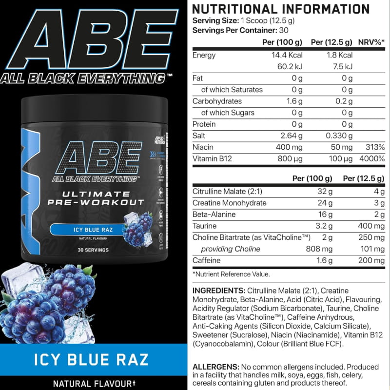 Applied Nutrition ABE Pre Workout Powder 375g / 30 Servings - Image 4