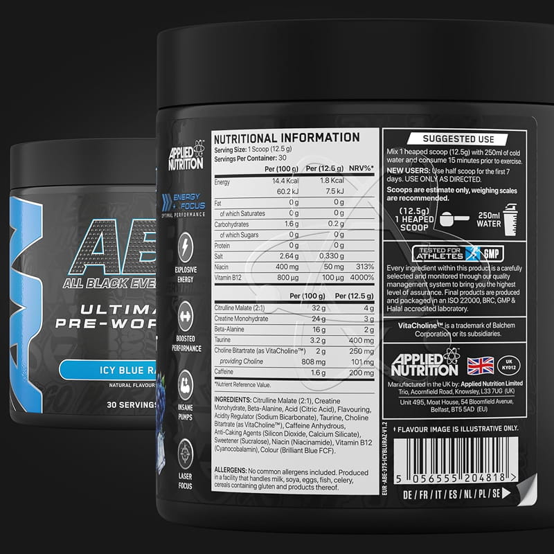 Applied Nutrition ABE Pre Workout Powder 375g / 30 Servings - Image 5